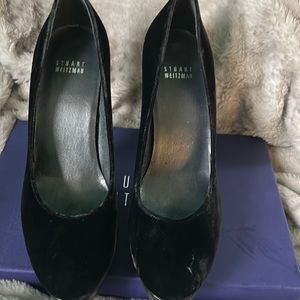 Stuart weitzman heels in rowswoon smoke velvet